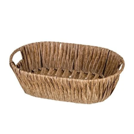 яяяКорзинка плетеная пластик 31*20*9см с ручками Натурель (80)