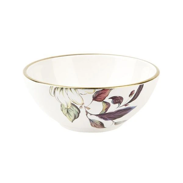 Салатник 13*13*5,5см 400мл фарфор отводка золотом Олеандр (24)