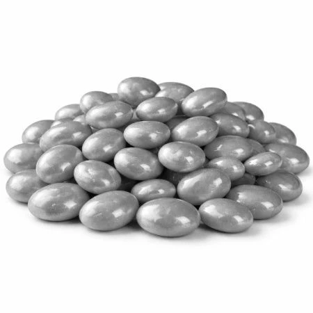 Галька декоративная 8-12мм серебристая 350г (15)