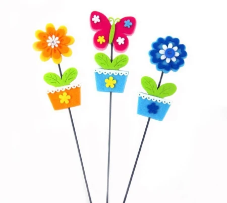 Стикер 2шт. 34*7,5см метал. палочка (микс) войлок JC-2296 (1200)