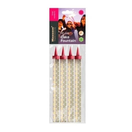 Набор свечей для торта Фейерверк 4шт. 15см, горение 60сек. Cake Fountain  MF-002 (140)