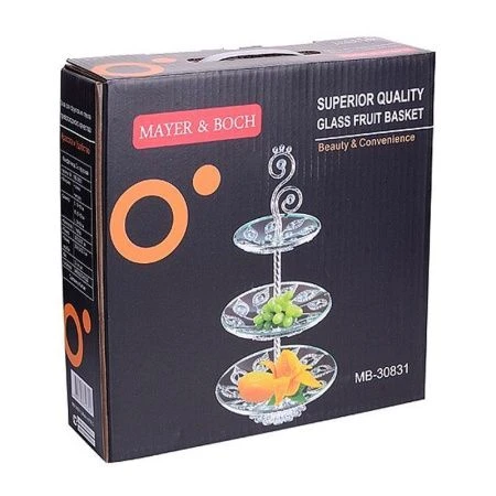 Этажерка сервировочная 3 яруса 29/25/18см h57см стекло MB30831 (6)