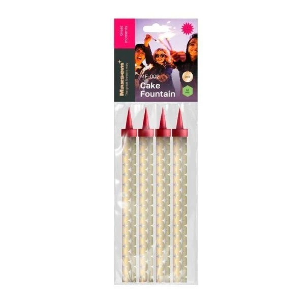 Набор свечей для торта Фейерверк 4шт. 15см, горение 60сек. Cake Fountain  MF-002 (140)