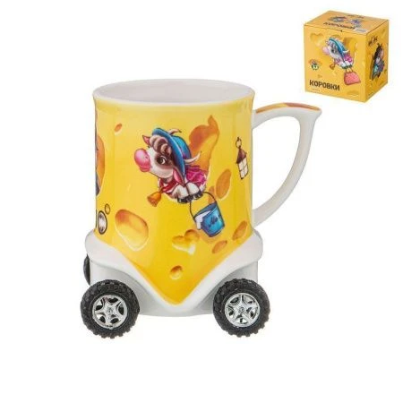 Кружка 350мл фарфор КОРОВКИ на колесиках (36)
