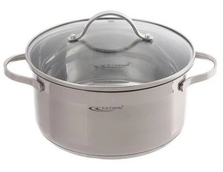 Кастрюля 3,2л нерж.сталь АЛЬТА стекл.крышка d20см толщина стенок 0,5мм индукция KT-SET-005-30 (4)