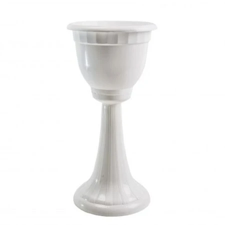 Вазон на высокой ножке 20л мрамор/белый (405*780мм) Бр.8.17 (10)