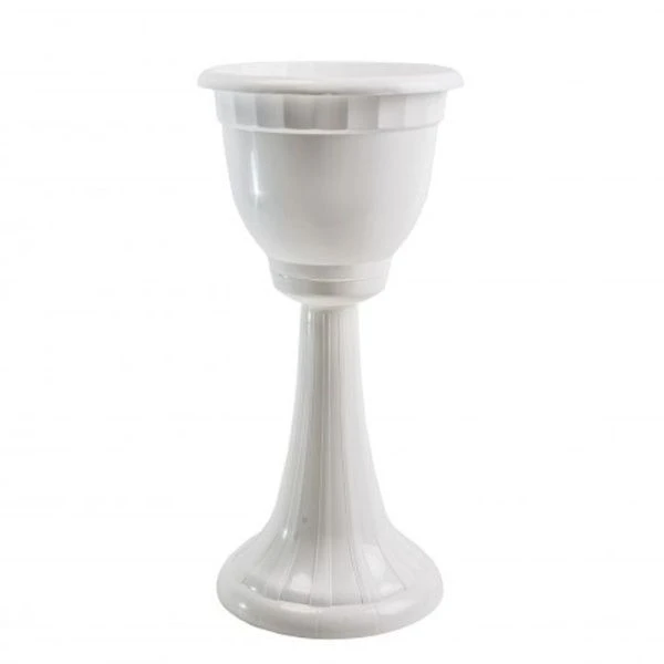 Вазон на высокой ножке 20л мрамор/белый (405*780мм) Бр.8.17 (10)