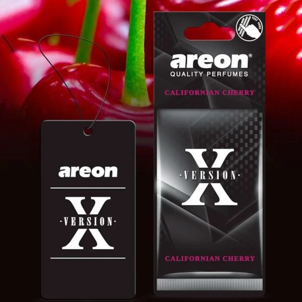 Ароматизатор воздуха картонный черный Areon X VERSION Californian Cherry (Калифорнийская Вишня)