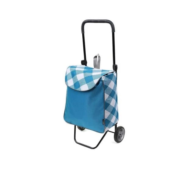Сумка-тележка на колесах металл/текстиль капри в клетку СХ1П/КП (1)