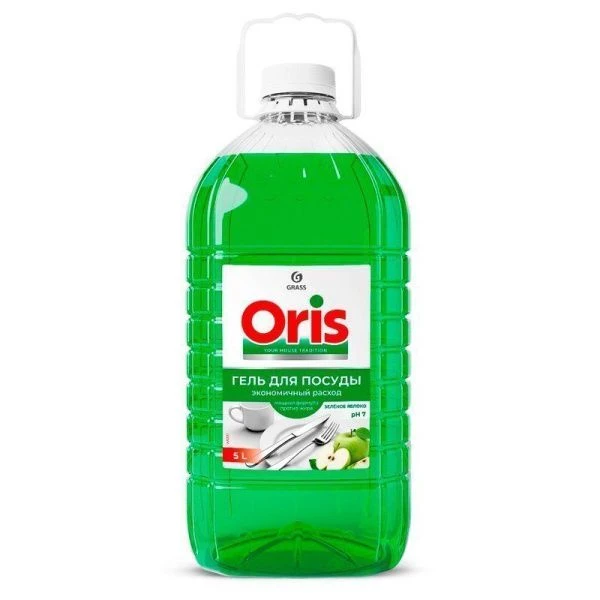 Средство для мытья посуды ORIS зелёное яблоко ПЭТ (канистра 5л) 126147