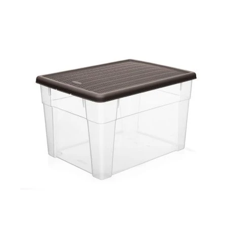 Контейнер для хранения 20л 290*290*240мм пластик ELEGANCE коричневый (6)