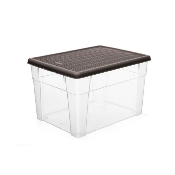 Контейнер для хранения 20л 290*290*240мм пластик ELEGANCE коричневый (6)