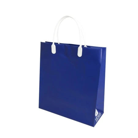 Пакет с пластиковой ручкой 23*26*10см однотонный синий 01-143 (20/200)