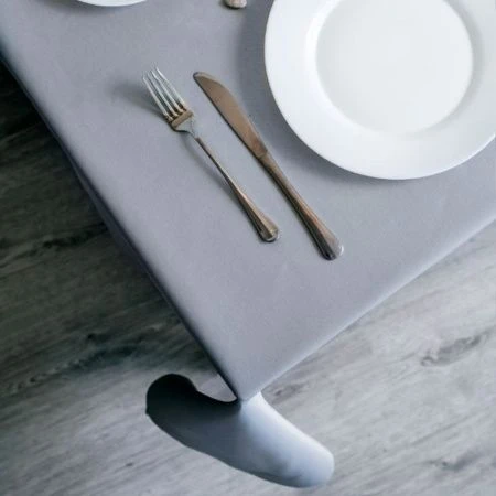 Скатерть 260*150см полиэстер 86% хлопок 14% ГЛАДЬ серая 1809В-01