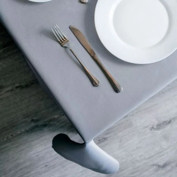 Скатерть 260*150см полиэстер 86% хлопок 14% ГЛАДЬ серая 1809В-01