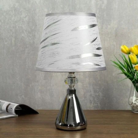 Лампа настольная с абажуром хром 20*20*35см 58082/1
