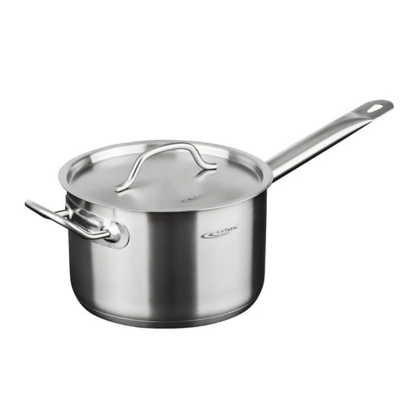 Сотейник 3,7л нерж.сталь ОБЩЕПИТ-ШЕФ с мет.крышкой d20см, h12,5см с 2-мя ручками ТРС КТ-ОБ-КК-20 (2)