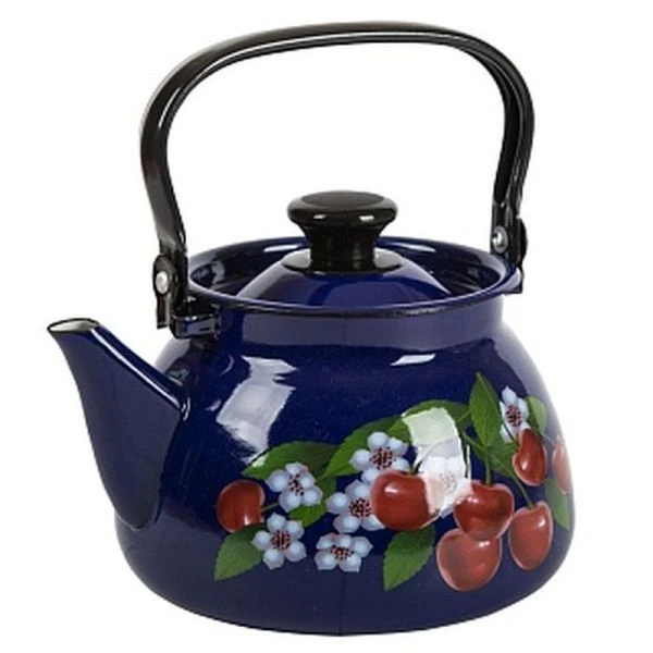 Чайник 3л эмаль синий с декором сферический 42115-123/6с (4)