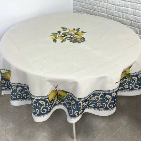 Скатерть гобелен 165см Лимоны в вазе 02557