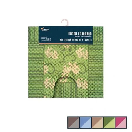 Коврики в ванную набор 2пр 50*85/50*52см вспененный ПВХ микс (20)