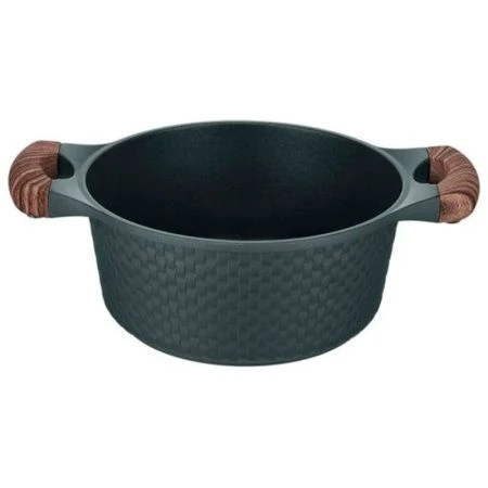 Кастрюля 2,4л h9,4см алюминий АП со стекл.крышкой с силикон.ободком 20см индукция RAN (6)