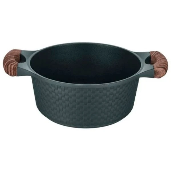 Кастрюля 2,4л h9,4см алюминий АП со стекл.крышкой с силикон.ободком 20см индукция RAN (6)