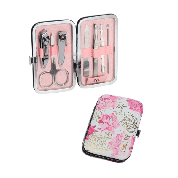 Набор маникюрный 7пр в футляре 10,7*6,7 Нежные пионы 10,7*6,7см (12/120)