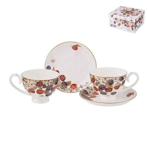 Чайный набор 4пр фарфор ЕЖЕВИКА на 2 персоны 250мл (18)