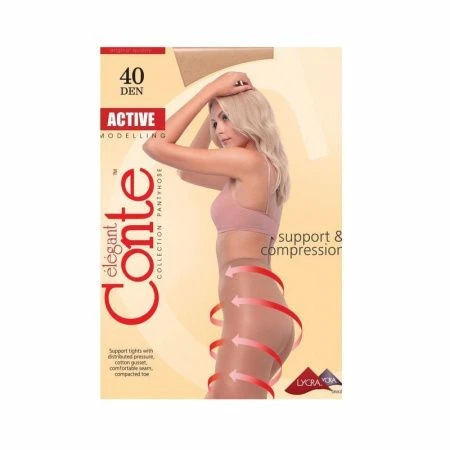 Колготки женские CONTE Active 40den, р.4 natural
