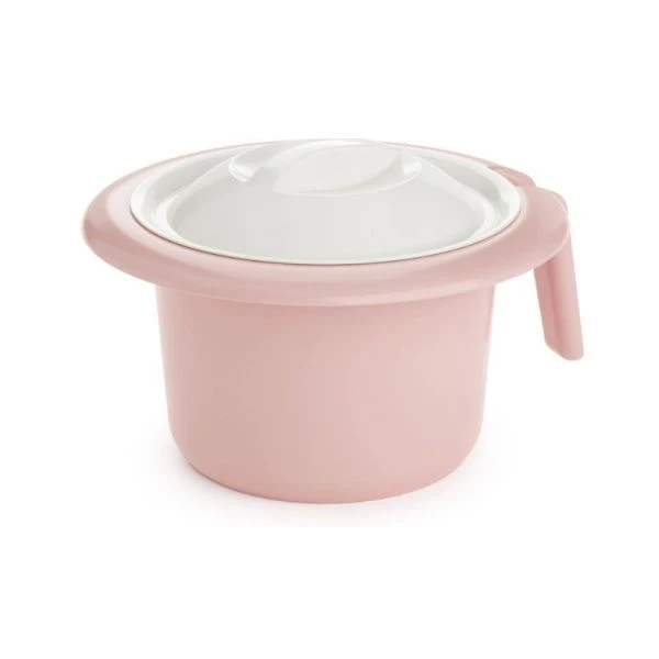 Горшок детский пластик КРОХА розовый с крышкой (6)