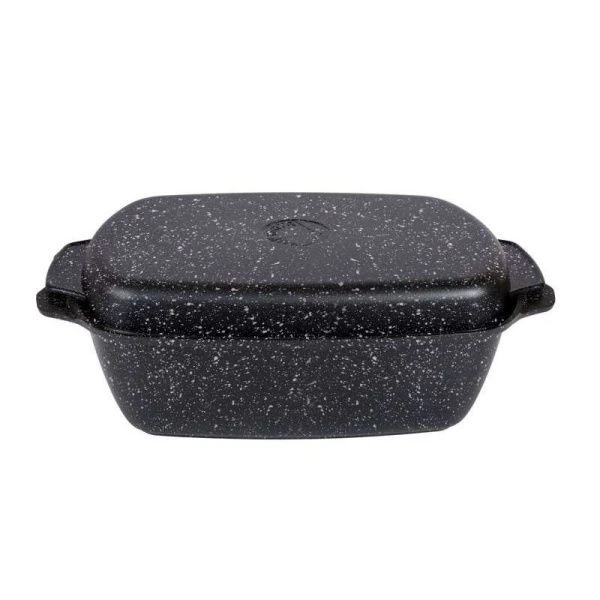 Гусятница 5,5л алюминий АП темный мрамор (6/2)