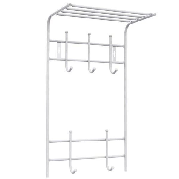 Вешалка с полкой 2-х ярусная 
400*705*265мм металл матовый белый ВПТ5М (5)