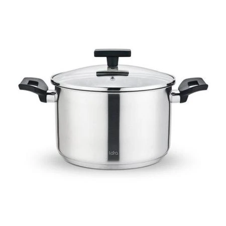 Кастрюля 3,9л нерж.сталь ВЕСТА стекл.крышка 20см h12,5см индукц.капс.дно LR02-248 (4)