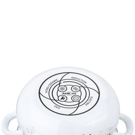 Кастрюля 5л эмаль Family Farm с крышкой 24см выс.14см (6)