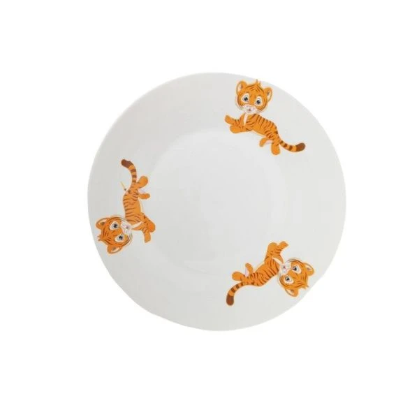 Тарелка детская мелкая 20см фарфор ТИГРЁНОК плоская круглая (12/72)