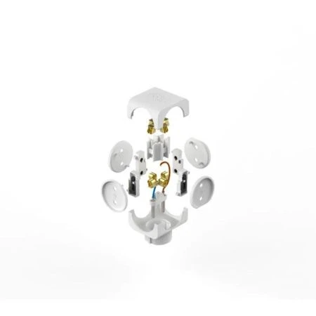 Разветвитель на 4 розетки пластик без заземления 16А белый  SP-4-W ЭРА (10)