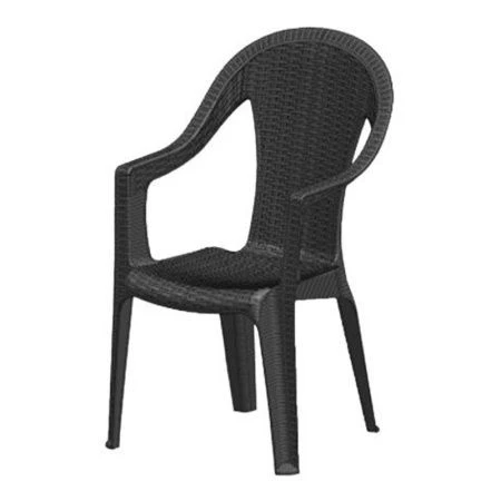 Кресло 410*550*910мм пластик Элластик плетеное антрацит (max нагр. 150кг) (1)