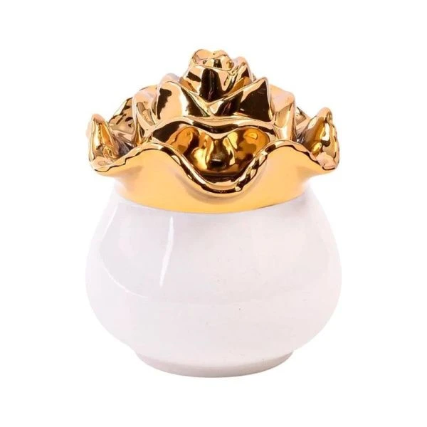 Банка для меда/варенья 650мл фарфор РОЗА белая LR (48)