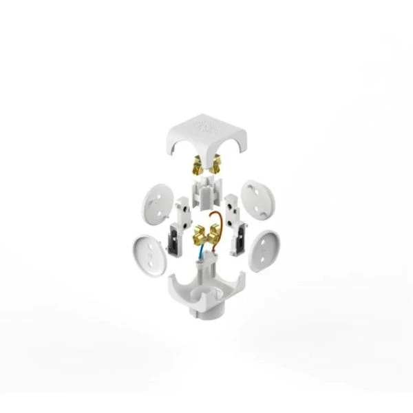 Разветвитель на 4 розетки пластик без заземления 16А белый  SP-4-W ЭРА (10)