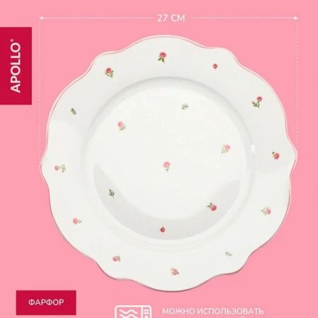 Тарелка мелкая 27см фарфор French rose обеденная FRR-09 (48)