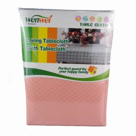 Скатерть 140*180см полиэстер (персиковая) JC-6077/WТ-601В (100)