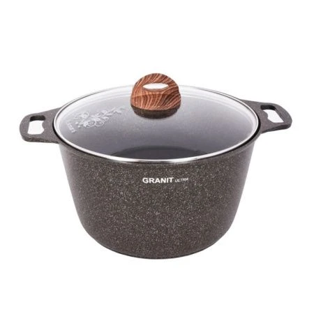 Кастрюля 10л алюминий АП GRANIT ULTRA Original стекл.крышка (3/2)