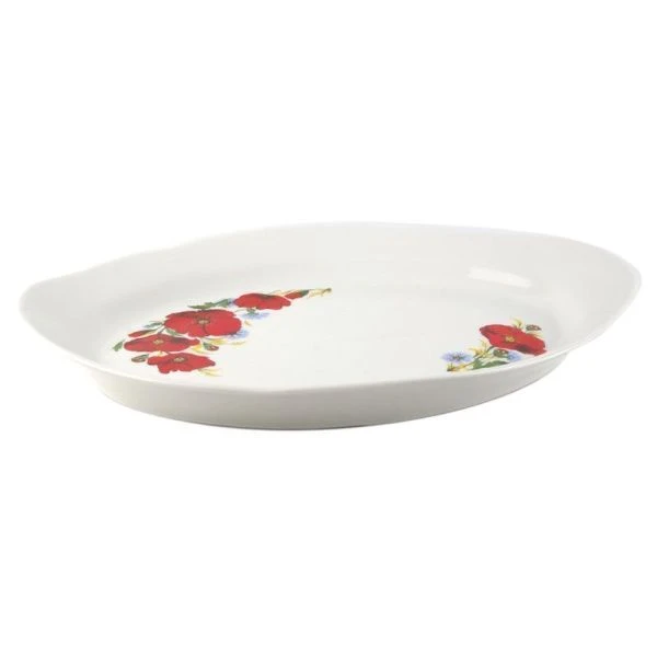 Блюдо 33см фарфор МАКИ КРАСНЫЕ Идиллия овальное (5)
