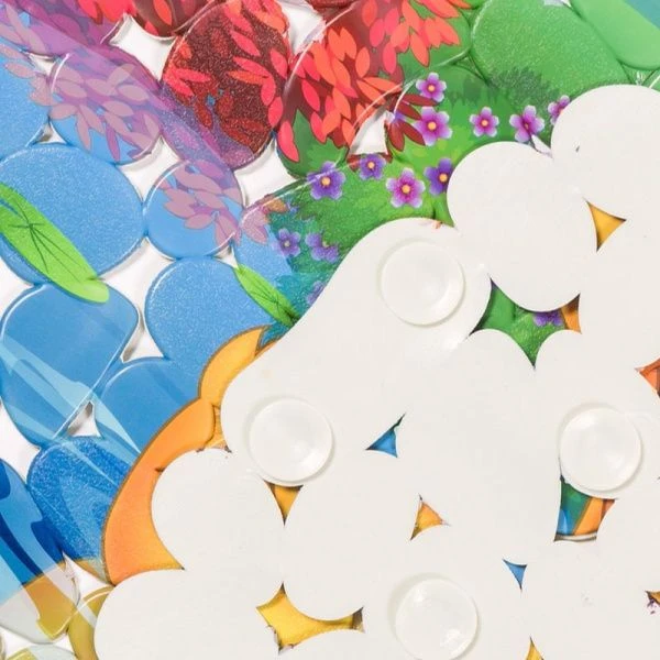 Коврик противоскользящий ПВХ 67*36см овальный Утёнок (16)