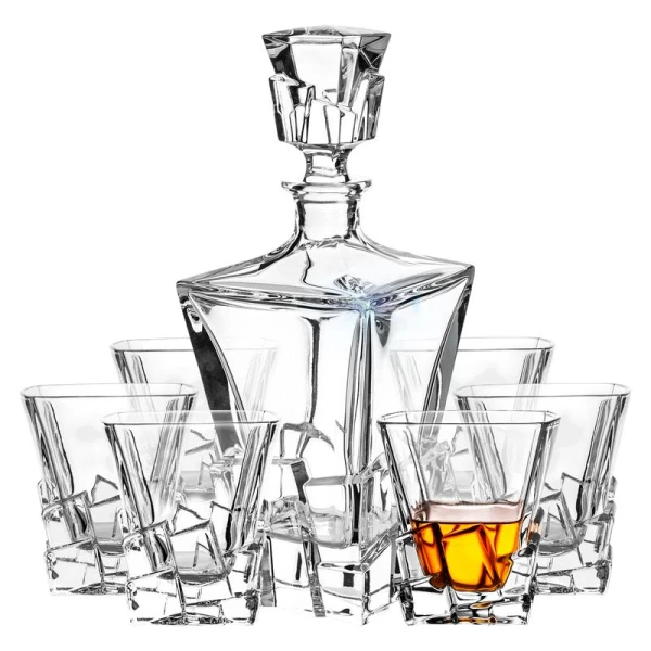 Набор для виски 7пр (графин 620мл, 6 стаканов 250мл) стекло JC-16178 (4)