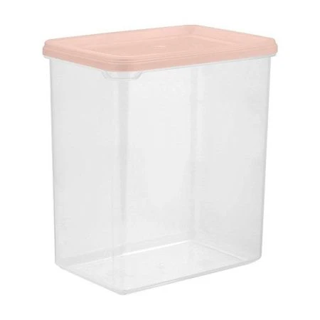 Банка для сыпучих продуктов 1,1л пластик HELSINKI прямоугольная персиковая карамель (10)