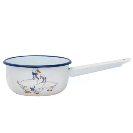 Ковш 1,5л эмаль ГУСИ белый с рис. 01-2008н-4 (12)