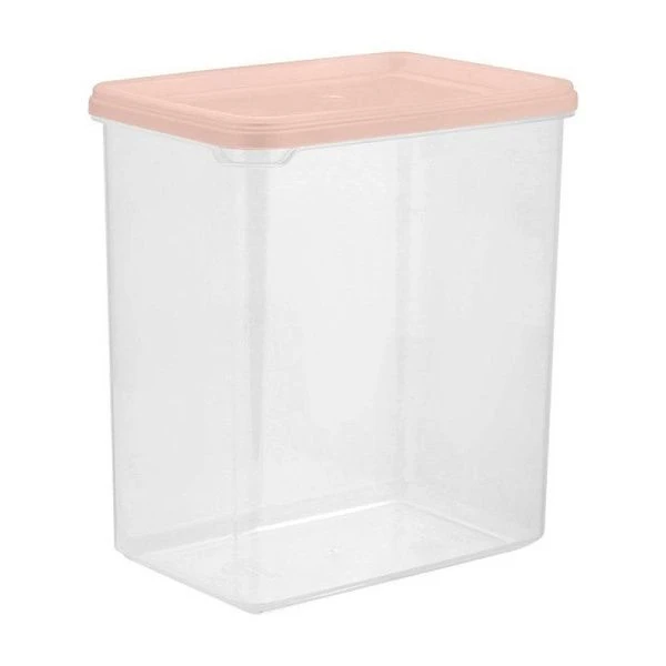 Банка для сыпучих продуктов 1,1л пластик HELSINKI прямоугольная персиковая карамель (10)