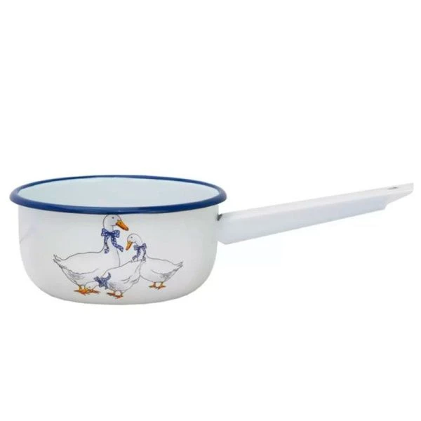 Ковш 1,5л эмаль ГУСИ белый с рис. 01-2008н-4 (12)