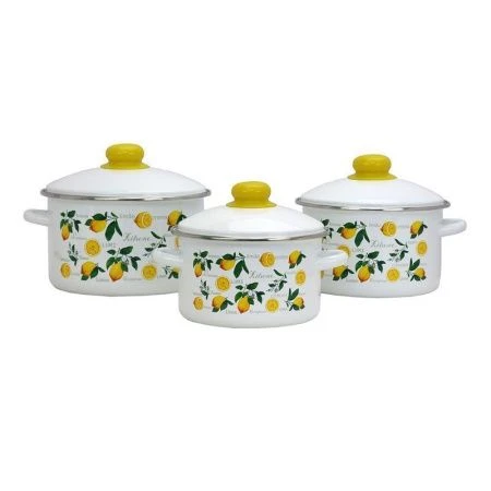 Набор кастрюль 3пр 2/3/4л эмаль ЛИМОНЫ белый цилиндрический 2-3207/4 (1) Набор кастрюль 3пр 2/3/4л эмаль ЛИМОНЫ белый цилиндрический 2-3207/4 (1)